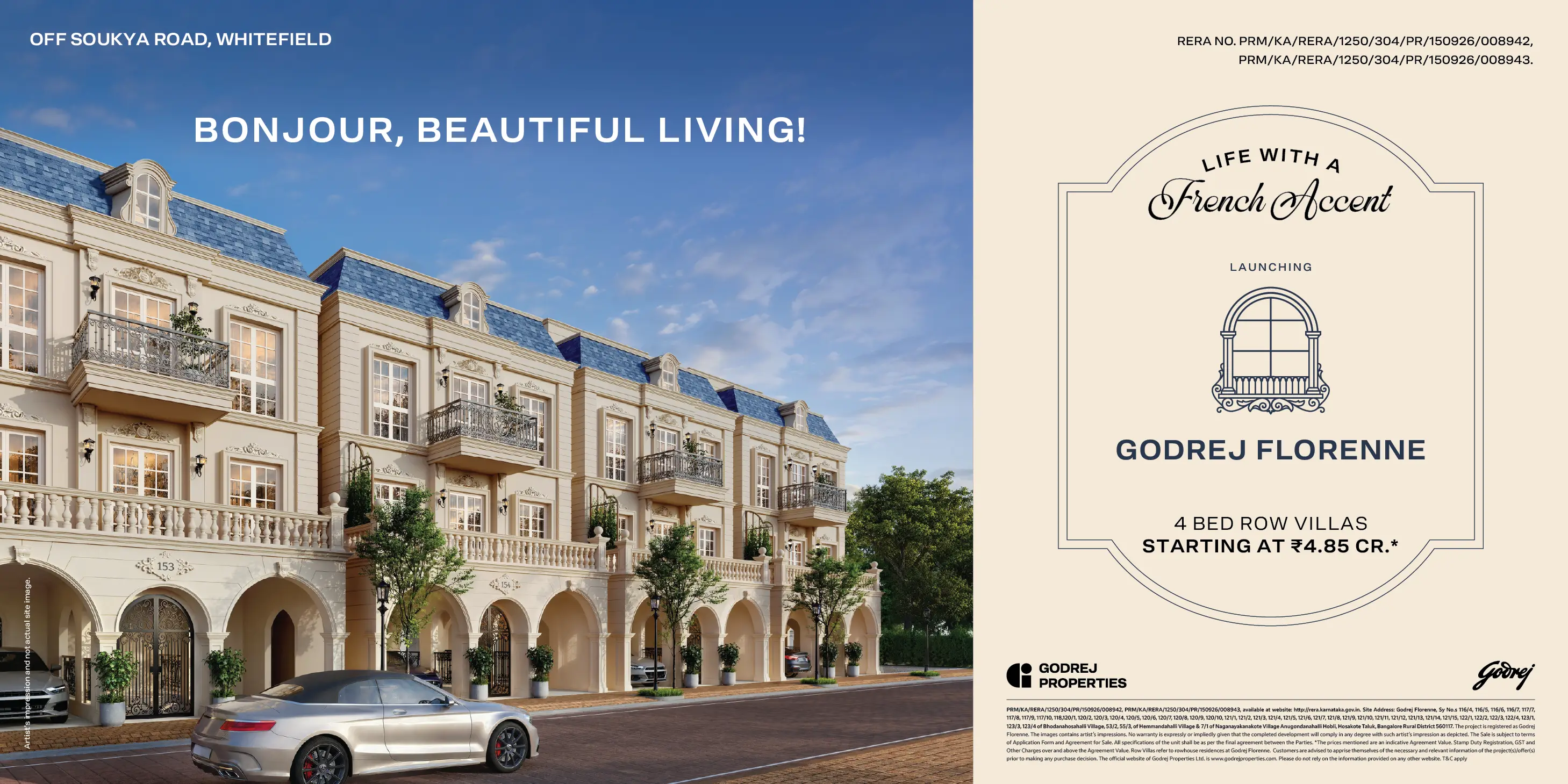 Godrej Florenne Whitefield villas – French Renaissance-inspired row houses, starting ₹4.85 Cr